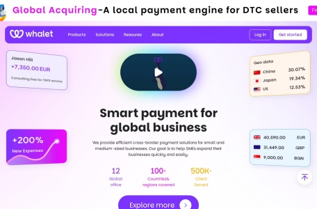 易鲸Whalet_一站式跨境收付款平台_电商卖家外贸B2B收款_全球收单_专注新兴市场
